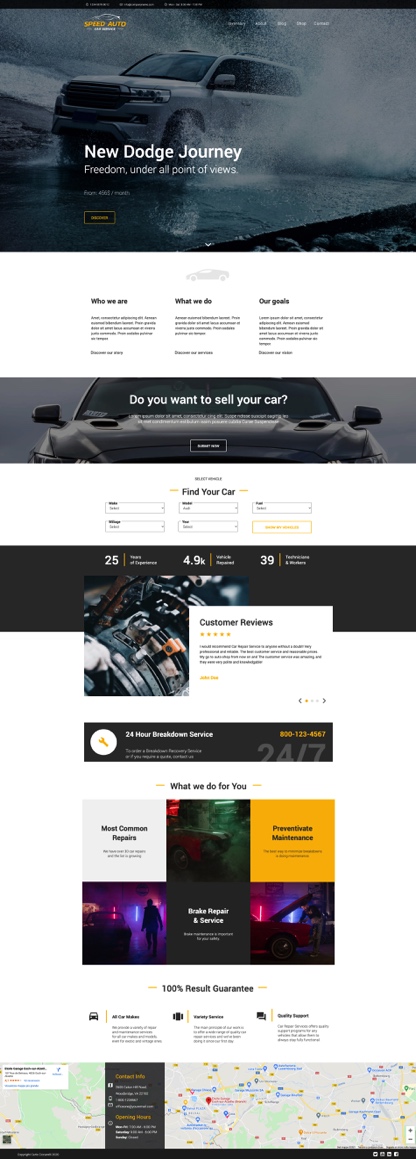Garage Website Template